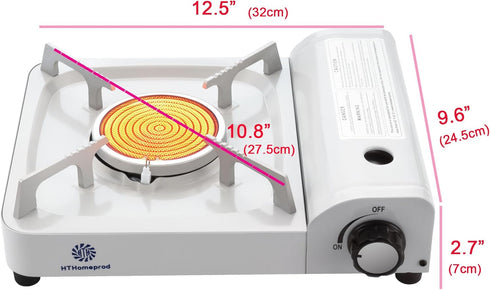 Portable Camping Stove, Windproof Infrared Butane Burner with Carry Box for Hiking Picnic