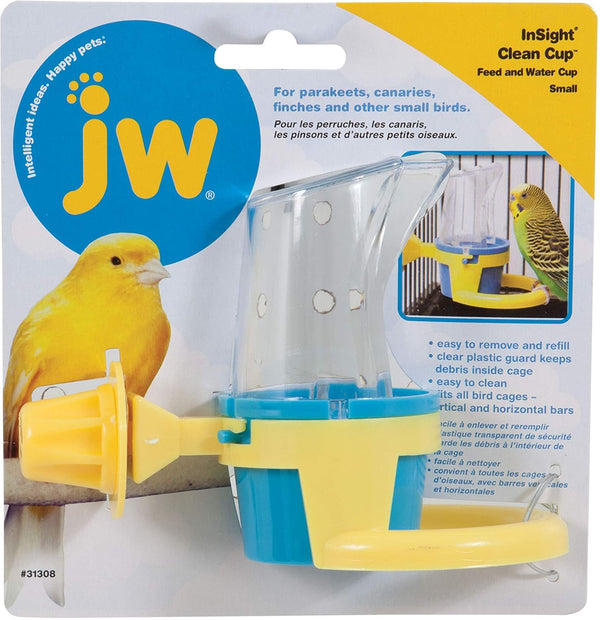 JW Pet Bird Cage Clean Cup Feeder & Water Cup, Small Bird Accessory, Assorted Colors