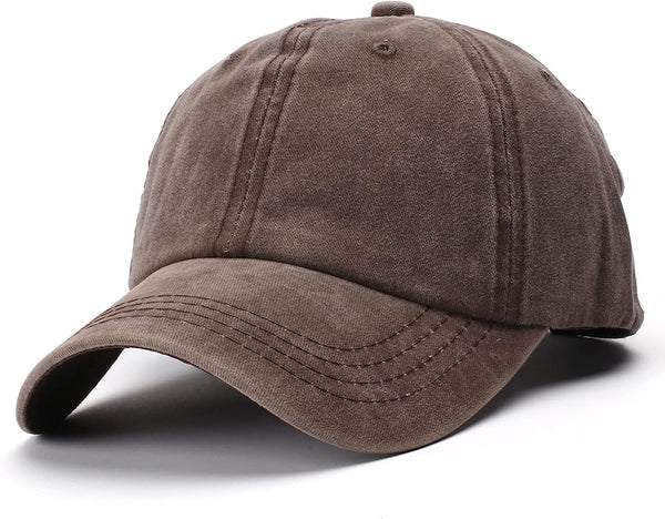 YOLAI Washed Distressed Baseball Caps for Womens Men Adjustable Sunscreen Sun Hats Solid