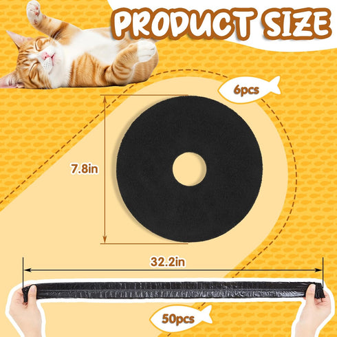 50 Pack 6 X5 Eaasty Disposable Cat Litter Box Liners with Carbon Filters Compatible with Popur Self-cleaning Hooded