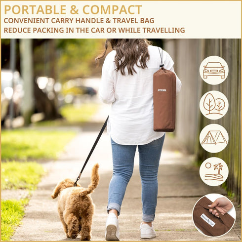 Portable Dog Mat - Waterproof & Foldable Pet Bed for Indoor, Outdoor, Travel, Camping, Grooming & Training