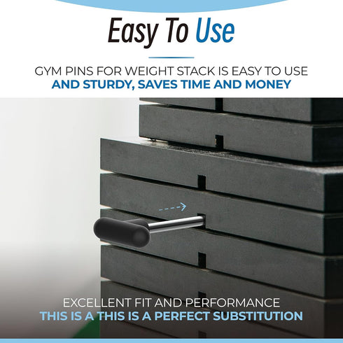 Weight Stack Pin Replacement, 3/8" Diameter, 5-1/2" Locking Space, Universal for Home Gym Equipment (Pack of 2)