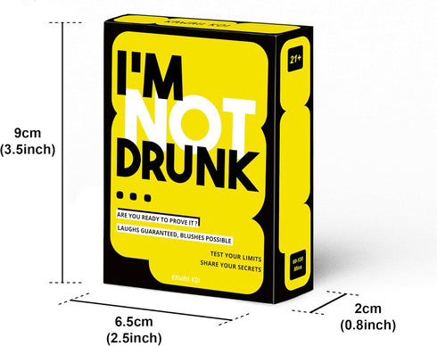 I'M NOT DRUNK Party Drinking Game for Game Nights - 21st Birthday Gift with 55 Amusing Cards