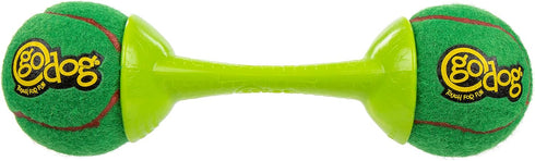 goDog Holiday Collection goBone Double-Sided Tennis Ball Dog Toy, Large Green/Red