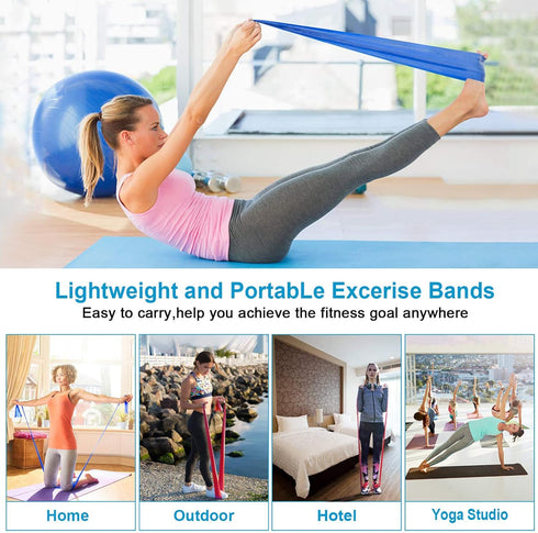 Resistance Bands Set, 3 Pack Professional Latex Elastic Bands for Home or Gym Upper & Lower Body Exercise