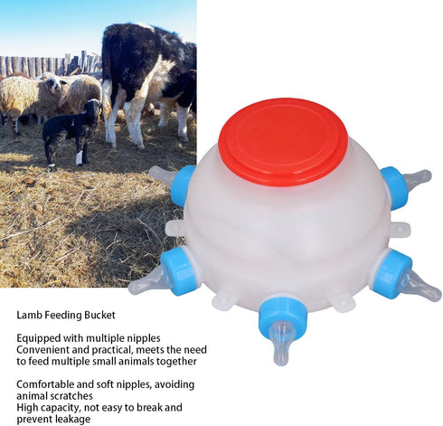 flexman 6 Pack Portable Goat & Lamb Milk Feeder - Automatic Feeding Bucket
