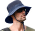 YOLAI Men Mountaineering Fishing Cap Foldable Outdoor Sports Visors Hat Sunscreen Breathable Sun Hats with Strings