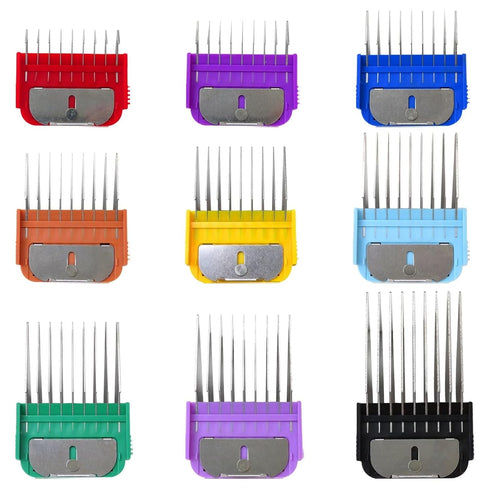 9 Set #10/15/30 Animal Stainless Steel Attachment Color Guide Comb Fit for Most Oster/Wahl/Andis Detachable-Style