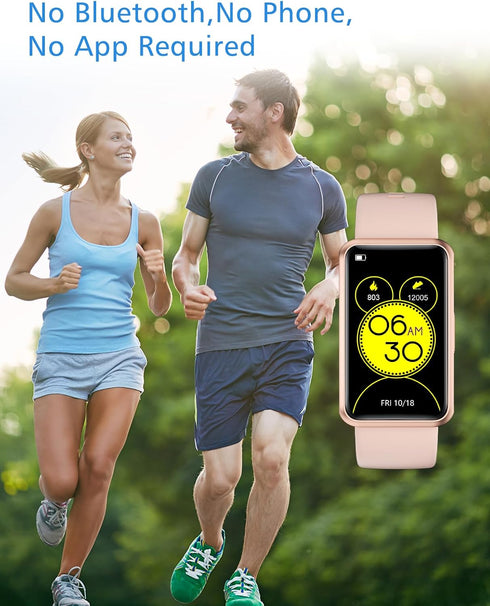 Fitness Tracker, No Bluetooth or APP/Phone Required, Waterproof Fitness Watch Pedometer for Men, Women, Parents