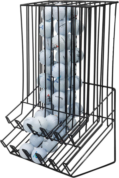MyGift 90 Capacity Golf Ball Holder - Black Metal Miniature Display Rack Dispenser
