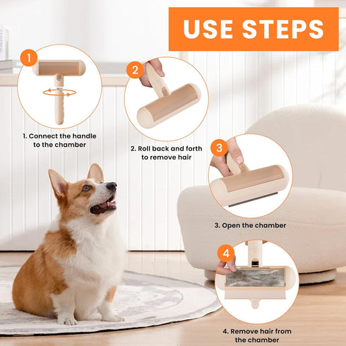 Pet Hair Remover and Reusable Lint Roller, Dog and Cat Hair Removal Tool for Furniture and Couch