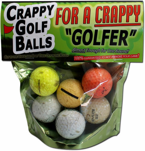 Gears Out Crappy Golf Balls for a Crappy Golfer - Funny Gag Gifts for Golfers, 6 Pack of 6 Balls