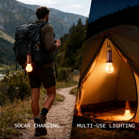 YMTengFei Bulb,Portable Hiking,Backpacking,Fishing,Emergency Solar Camping Lights USB Rechargeable Tent Hanging Light