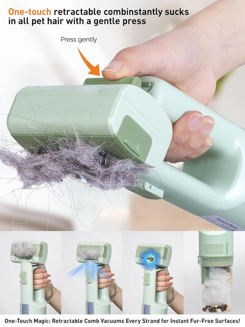 itutn Dog Vacuum For Shedding Grooming, Pet Grooming Vacuum For Dogs Cat, Vacuum Pet Hair Remover Tool with Slicker