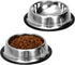 2 Pack Stainless Steel Dog Bowls - Anti-Slip Heavy Duty Premium Quality Feeder Bowls for Dogs and Cats (¾Cup / 6oz)