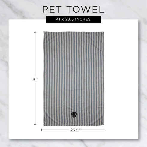 Bone Dry Pet Grooming Towel Collection, Absorbent Microfiber X-Large, 41x23.5", Stonewash Blue