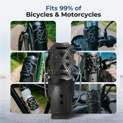 Adjustable Bike & Motorcycle Drink Holder Rotating Handlebar Cup Mount for Bicycle, Scooter, ATV & Marine Use, Secure