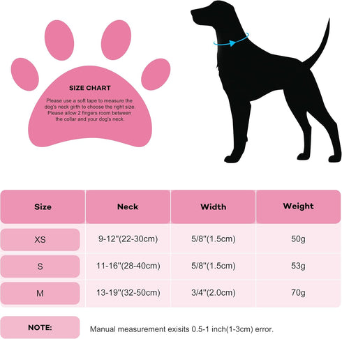 Bling Dog Bow Tie Collar for Puppy Small Dogs and Cats, Cute Pink Collar for Daily Walking or Holiday Party (Neck fit