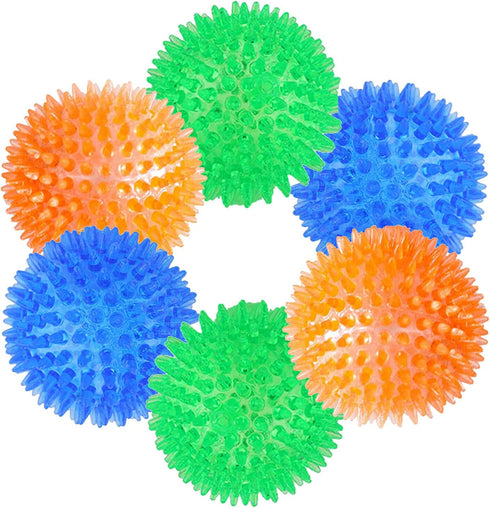 Orgrimmar 6 PCS Pet Squeaky Chewing Balls, Soft Stab Balls for Small Medium Large Dogs (Small, 2.55in)
