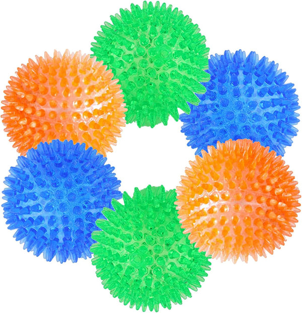 Orgrimmar 6 PCS Pet Squeaky Chewing Balls, Soft Stab Balls for Small Medium Large Dogs (Small, 2.55in)