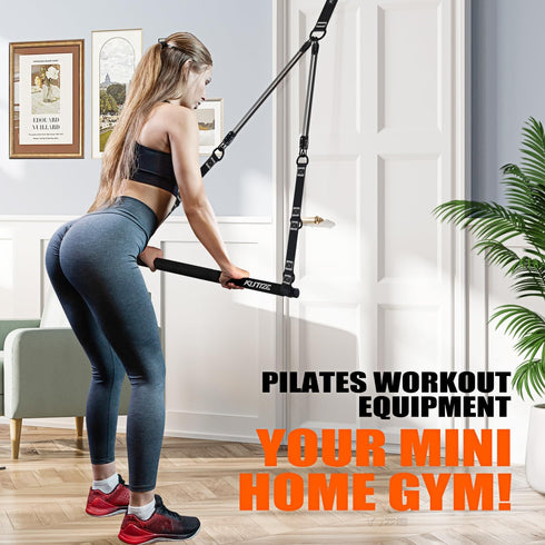 Pilates Bar Kit with Resistance Bands, Multifunctional Pilates Equipment for Women & Men, Home Gym Strength
