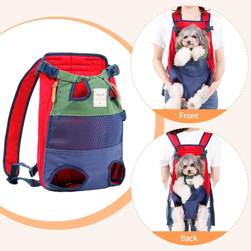 Dog Carrier Backpack, Pet Front Carrier for Small Medium Dogs, Hands-Free Cat Backpack, Airline Approved