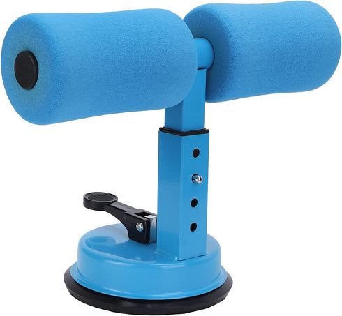 Sit-up Aid Bar for Floor, Portable Adjustable Sit Up Equipment with Foot Holder for Abdominal Muscle Exercise (blue)