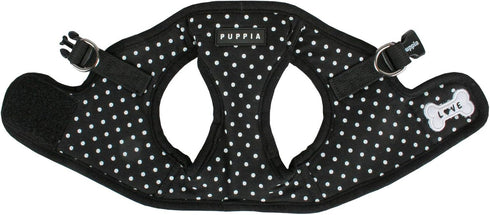 Puppia Dotty Step-in Vest Dog Harness, No Pull No Choke, Easy Wear for Small & Medium Dogs, Black