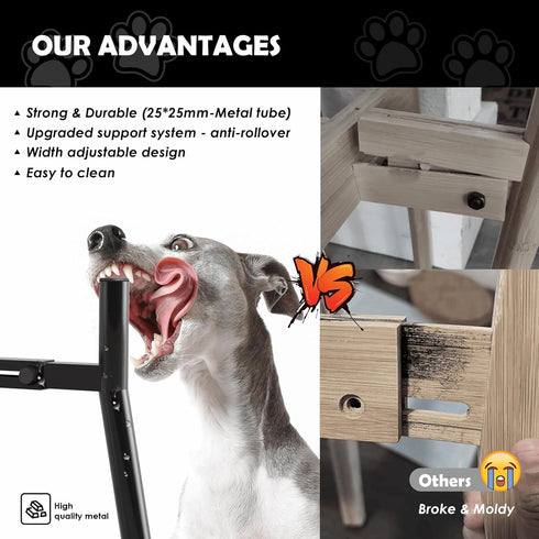 SHAINFUN Dog Bowl Stand for Large Dogs, Adjustable Tall Elevated Feeder for 7-10.6" Bowls, Metal Single Raised Holder