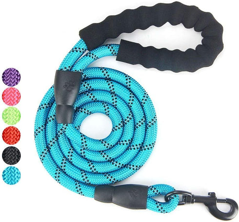 5 FT Beautifully Dog Leash with Comfortable Padded Handle and Highly Reflective Threads for Medium Large Dogs