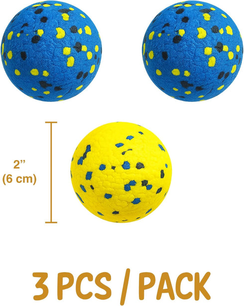 Synra 2.75", 3 Vila Rubber Balls, Super Bouncy Puppy Balls, Chew, Exercise and Activity Tool for Medium Dogs Miniature