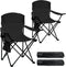 2 Pack Folding Camping Chair with Cup Holder & Side Storage Bag