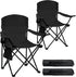 2 Pack Folding Camping Chair with Cup Holder & Side Storage Bag