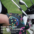 Magnetic Golf Towel for Men Women | Microfiber Towel with Waffle Texture | Strong Hold to Metal Objects (Black Rainbow