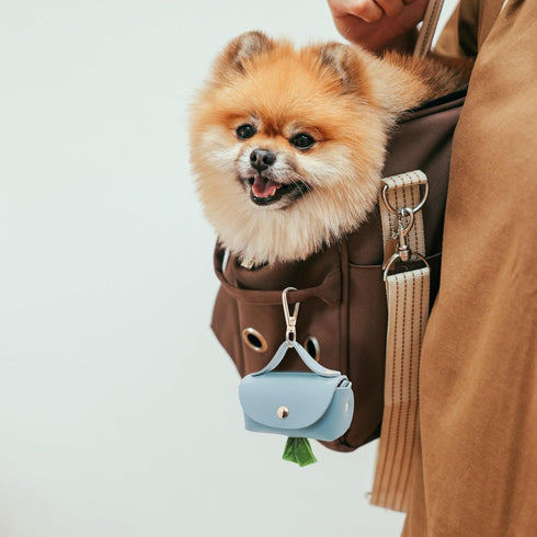 ENWIQUE Leather Poop Bag Holder Dispenser for Leash, Portable and Reusable Dog Poop Bag Dispenser, Dog Bag Holder