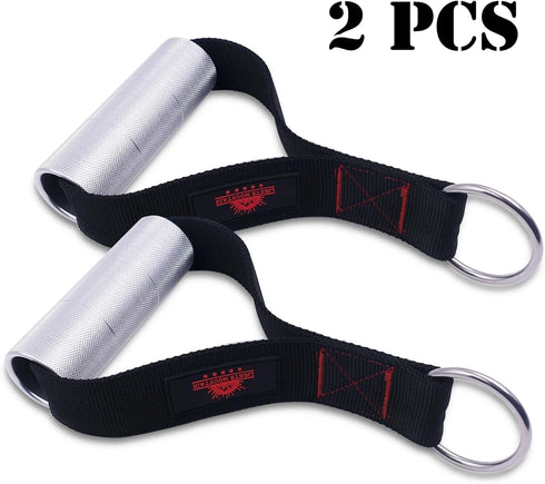 Heavy Duty Fat Gym Handle Grips - 2" Diameter Aluminum Alloy Exercise Handles for Cable Machine Pulley Attachments