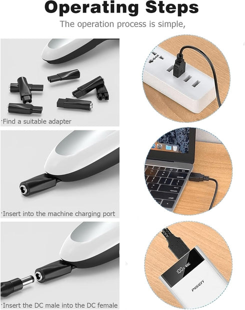 Universal Replacement Charger USB for Electric Hairdressers, Dog Clippers, Shavers, Compatible Voltage 3.7V - 5V with 6