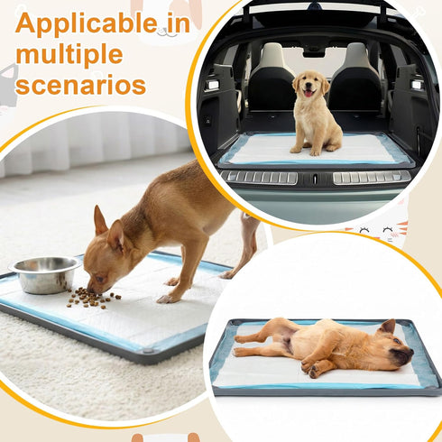 23 23 Inch Nuanchu Pee Pad Tray Holder for Dogs, x Silicone Dog Puppy Pad Holder with Four Fixed Points Stable Grip