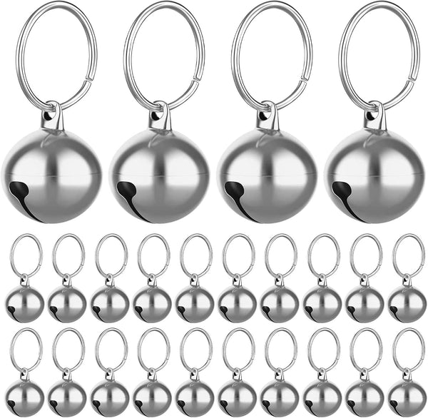 24pcs Cat Bells & Dog Collar Bells with Keyrings, Training Jingle Bell Collar Pendant Pet Accessories