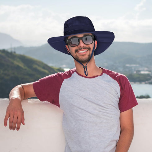 Sun Hat for Men/Women - UPF 50+ Waterproof Wide Brim Bucket Hat, Foldable Boonie Hat for Hiking, Garden, Beach