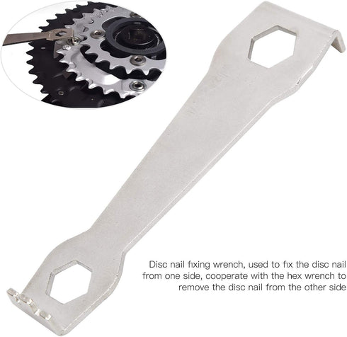 VGEBY Chainring Nut Tool, Bike Crank Removal Wrench Multifunction Stainless Steel Chainring Bolt Spanner Repair Hardware Tools and Supplies