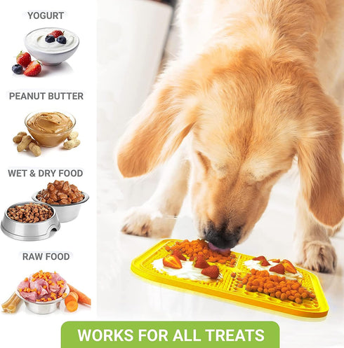 Lick Mat for Dogs, Large Dog Lick Mat with Suction Cups for Anxiety, Peanut Butter Dog Licking Mat Slow Feeder