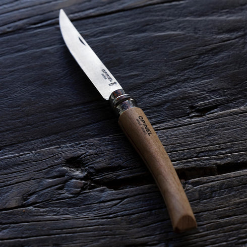 Opinel Effile Slimline Folding Fillet Knife, Slim Blade with Virobloc Locking Collar, Beechwood Handle (No.08)