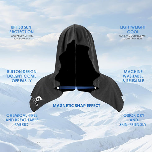 3 Pack 50 CSITE Cooling Hoodie Towels for Neck and Face, UPF Sun Protection & Instant Cooling, Ice Towels for Hot