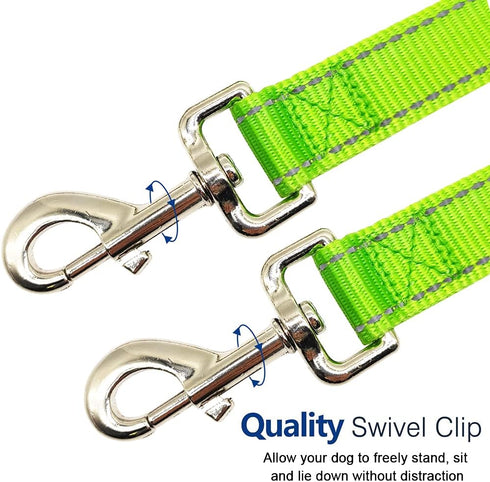 Tie Out Dog Leash, 6FT Nylon 1" Wide Reflective Thick Lead for Medium Large Dogs Indoor Outdoor Camping Green