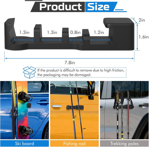 MIPON 2pcs Magnetic Ski Snowboard Vehicle Mountr & Fishing Rod Holde for Car Truck Bed Boat Wall Garage Door,Protection