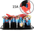 FXC 12V 24V Blue LED ON/Off Marine Multi Function Switch Panel - Waterproof 8 Gang Rocker Switch Panel