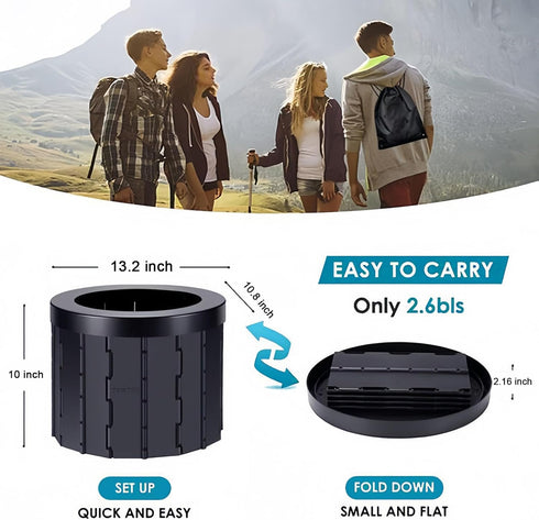 QIYUNI Adults,300lbs Portable Folding Camping Toilet for Load Capacity, Travel Potty for Camping, Hiking, Road Trip