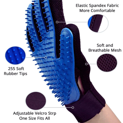 2PCS Dog Bath Brush Set, Adjustable Ring Handle Grooming Brush for Short & Long Hair