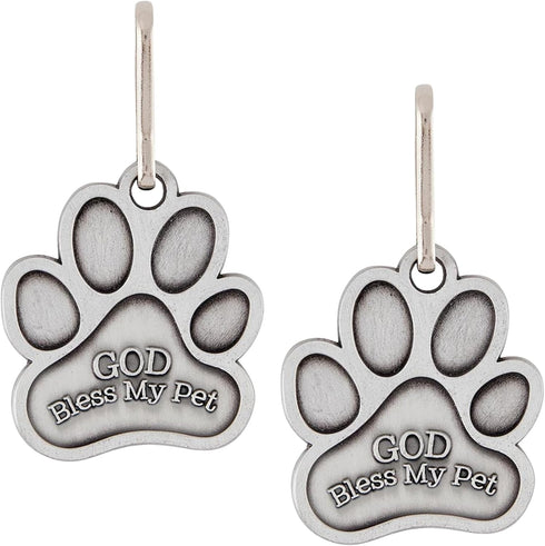 Needzo St. Francis Paw Medal for Pet Collar - Patron Saint of Animals Charm Accessory for Dog Collars (Pack of 2)